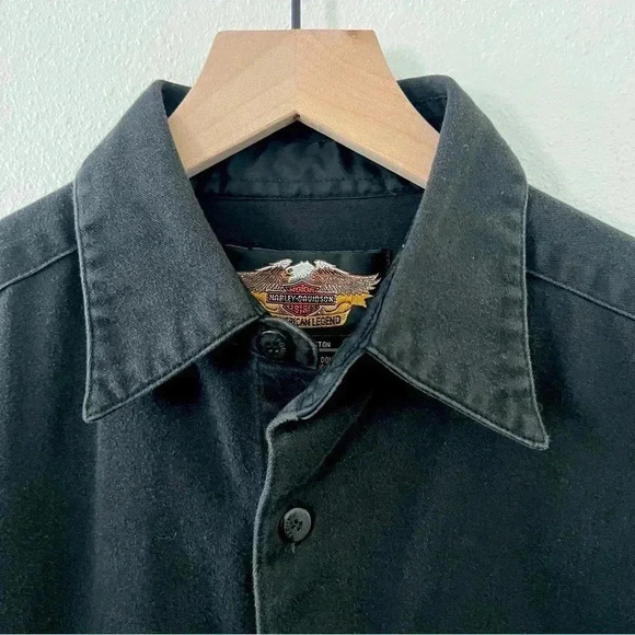 Mens Harley Davidson Black Button Up - Picture 3 of 5